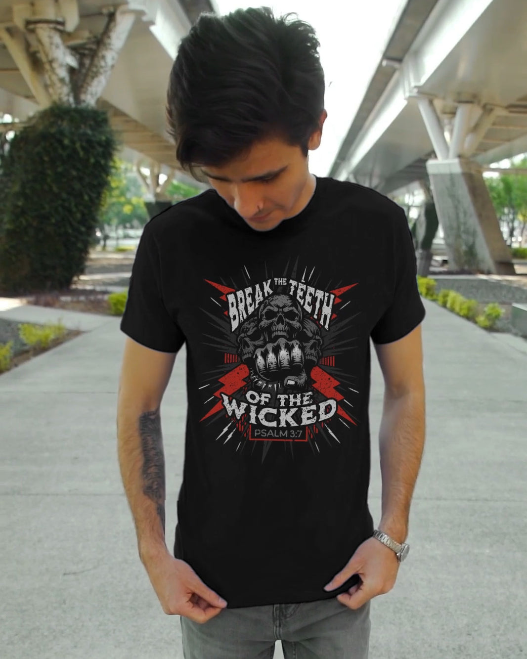 Psalm 3:7 Faith-Based Christian T-shirt from New Levels Apparel
