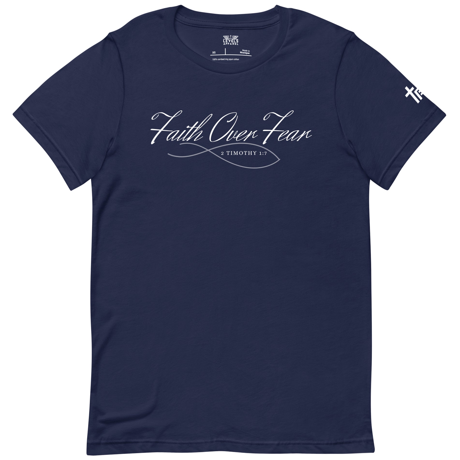 2 Timothy 1:7 | Faith Over Fear | Up Front Unisex Tee - New Levels Apparel - Faith - Based_Christian Streetwear